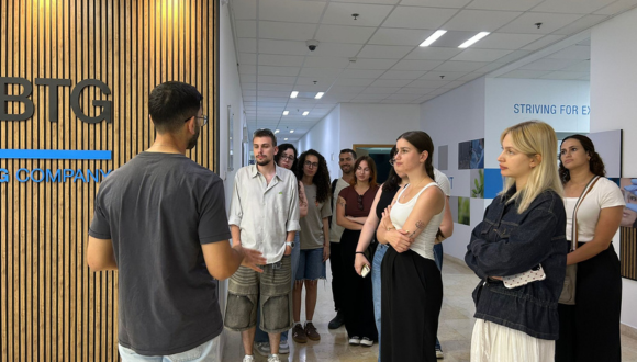 Students at the on-site tour at BTG
