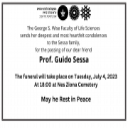 We bow our heads in sadness this morning, with the publication of the news of the untimely passing of our beloved friend, Prof. Guiado Sessa
